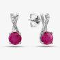  9ct White Gold Ruby & Diamond Crossover Stud Earrings OJE1703-R