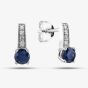  9ct White Gold Sapphire & 0.06ct Diamond Stud Earrings OJE1704-BS