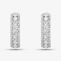 9ct White Gold Diamond Three Row Hoop Earrings PE04865