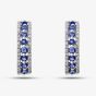 9ct White Gold Sapphire and Diamond Three Row Hoop Earrings PE04865 SA