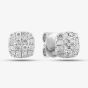 9ct White Gold & Pave Diamond Square Stud Earrings DE1646W 