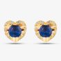 9ct Yellow Gold 0.08ct Diamond & Sapphire Heart Stud Earrings PE20239
