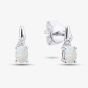 9ct White Gold Oval Opal & Diamond Twist Stud Earrings DE1612WOP