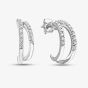 9ct White Gold 0.10ct Diamond Double Row Half Hoop Earrings PE03084W
