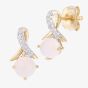 9ct Yellow Gold Round Opal & Diamond Crossover Stud Earrings PE05560YOP