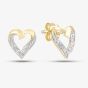 9ct Yellow Gold Open Heart Diamond Stud Earrings PE04605Y