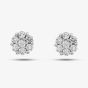 9ct White Gold 0.50ct Brilliant Cut Diamond Cluster Stud Earrings TH0123798