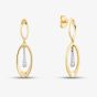 9ct Yellow Gold Diamond Oval Dropper Earrings E4537YW/15-10