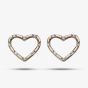 9ct Yellow Gold Diamond Open Heart Studs GE2175