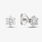 Platinum Certified 1.00ct Brilliant Cut Diamond Stud Earrings 6 CLAW PLAT EARRINGS MO 1.00CT