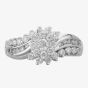 9ct White Gold 1.00ct Diamond Twist Fancy Cluster Ring TH012508R