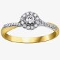 9ct Two Tone Gold 0.25ct Diamond Twist Cluster Ring 30392YW/25-10
