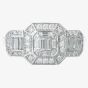 9ct White Gold 0.68ct Multi-cut Diamond Mosaic Trilogy Cluster Ring 30503WG/68-9