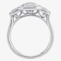 9ct White Gold 0.68ct Multi-cut Diamond Mosaic Trilogy Cluster Ring 30503WG/68-9