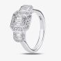 9ct White Gold 0.68ct Multi-cut Diamond Mosaic Trilogy Cluster Ring 30503WG/68-9