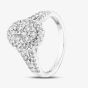 9ct White Gold 1.00ct Diamond Split Shouldered Oval Cluster Ring TH012517R