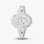 9ct White Gold 1.00ct Diamond Split Shouldered Oval Cluster Ring TH012517R