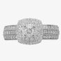 9ct White Gold 1.00ct Diamond Fancy Shouldered Square Cluster Ring TH012525112159