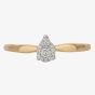 9ct Yellow Gold 0.08ct Diamond Pear Cluster Ring 30746YW/08-10