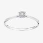 9ct White Gold 0.07ct Princess & Brilliant Cut Diamond Square Cluster Ring PR20432W