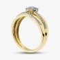 9ct Yellow Gold 0.33ct Brilliant Cut Diamond Cluster Bridal Set Ring THR43256-33NJ