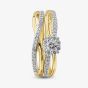 9ct Yellow Gold 0.33ct Brilliant Cut Diamond Cluster Bridal Set Ring THR43256-33NJ