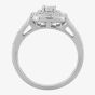 9ct White Gold 0.33ct Diamond Split Shouldered Cushion Cluster Ring TH012525R