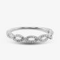 9ct White Gold 0.15ct Diamond Pavé Open Wave Ring TH012526R