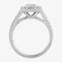 9ct White Gold 1.00ct Diamond Shouldered Square Cluster Ring TH012527R