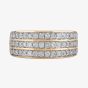9ct Yellow Gold 1.00ct Diamond Channel-Set Three Row Ring TH012532R