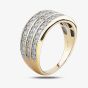 9ct Yellow Gold 1.00ct Diamond Channel-Set Three Row Ring TH012532R