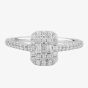 9ct White Gold 0.35ct Multi-Cut Diamond Square Cluster Ring TH012536R