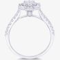 9ct White Gold 0.65ct Diamond Baguette and Brilliant Halo Cluster Ring DR1687-9KW-JK/I1 