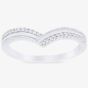 9ct White Gold 0.10ct Diamond Wishbone Ring DR1579W 
