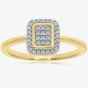 9ct Yellow Gold 0.15ct Diamond Square Cluster Ring DR1694 