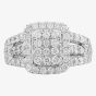 9ct White Gold 1.50ct Diamond Cluster 3 Shouldered 012555R