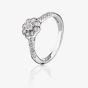 9ct White Gold 0.33ct Diamond Flower Shouldered Ring TH012557R