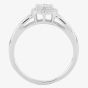 9ct White Gold 0.50ct Diamond Square Cluster Shouldered Ring TH012558R