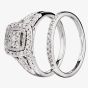 9ct White Gold 0.50ct Diamond Cushion Bridal Ring TH012560R