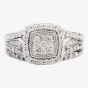 9ct White Gold 0.50ct Diamond Cushion Bridal Ring TH012560R