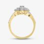 9ct Yellow Gold 1.00ct Diamond Cluster Shoulder Set Ring TH012569R