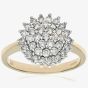 9ct Yellow Gold 0.75ct Diamond Cluster Ring PR04663Y