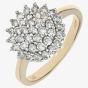 9ct Yellow Gold 0.75ct Diamond Cluster Ring PR04663Y