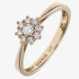 9ct Yellow Gold 0.25ct Diamond Flower Cluster Ring PR11539Y