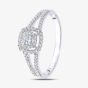9ct White Gold 0.25ct Diamond Cluster Split Shoulder Ring PR12865W
