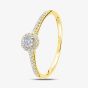 9ct Yellow Gold 0.25ct Diamond Halo Shoulder Set Ring PR12739Y