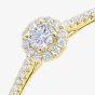 9ct Yellow Gold 0.25ct Diamond Halo Shoulder Set Ring PR12739Y