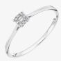 9ct White Gold 0.07ct Diamond Sqaure Cluster Ring PR20432W