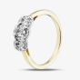 9ct Two Colour Gold Oval Cut Diamond Triple Cluster Ring L32285/50 YW