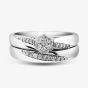 9ct White Gold 0.25ct Diamond Cluster Bridal Set TH012595R